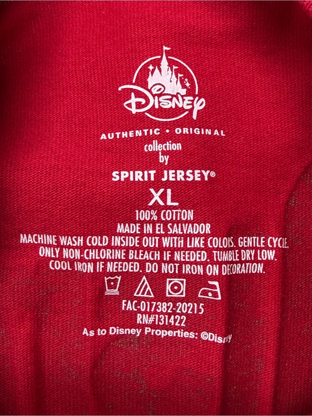 Walt Disney World size XL Red Holiday Mickey & Friends Spirit Jersey Top NWT - Picture 5 of 5